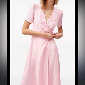 NWT Sleeper Lola Pink Midi Wrap Dress Medium